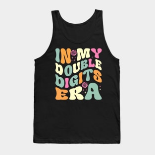 In My Double Digits Era Retro 10 Year Old 10th Birthday Girl Tank Top